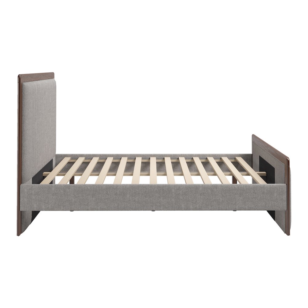 Somune Queen Bed Gray & Walnut. Picture 5