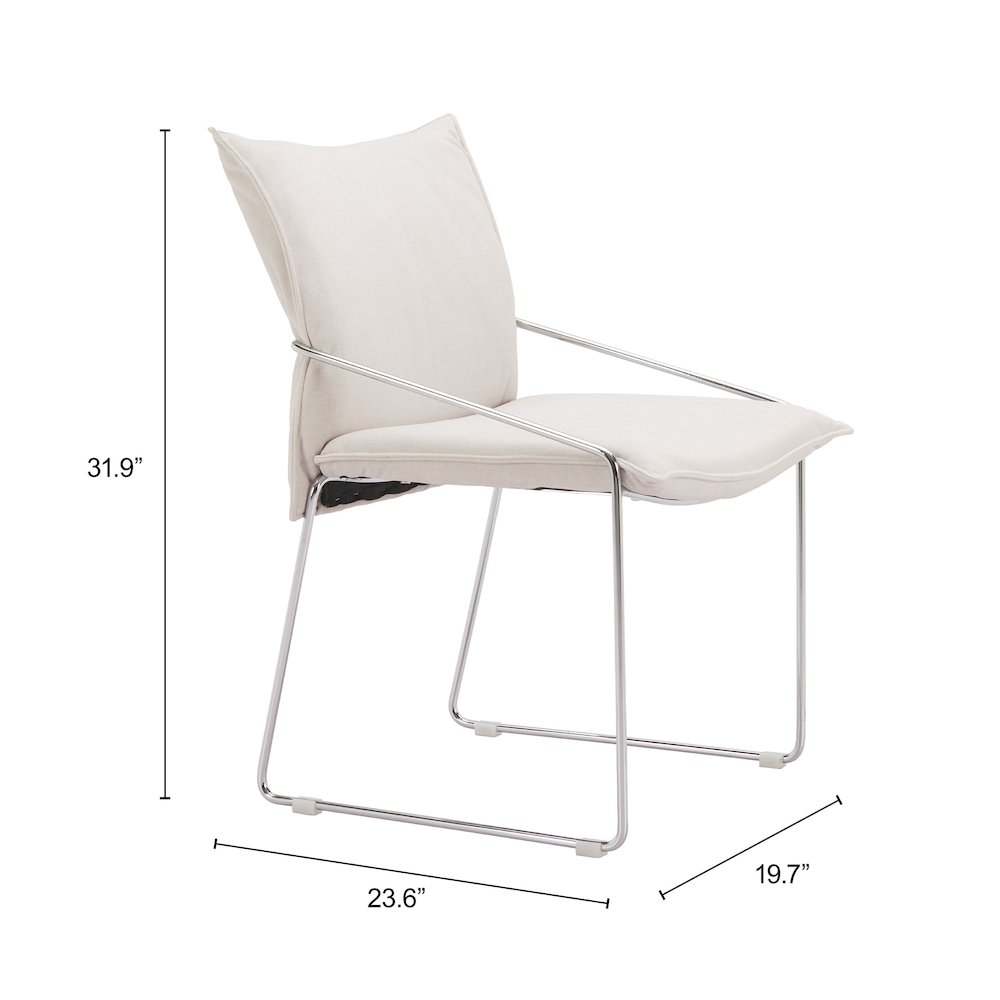 Pola Dining Chair (Set of 2) White. Picture 7