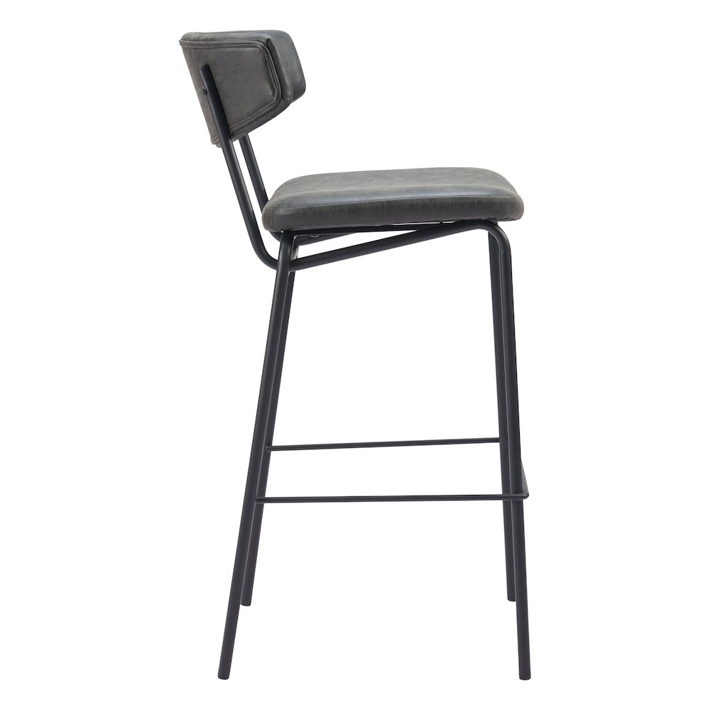 Charon Barstool (Set of 2) Vintage Black. Picture 2