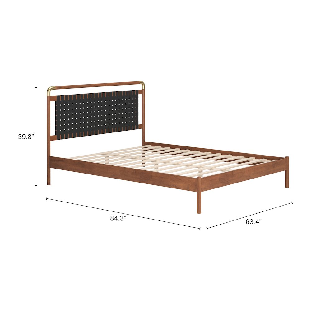 Netz Queen Bed Black & Walnut. Picture 11