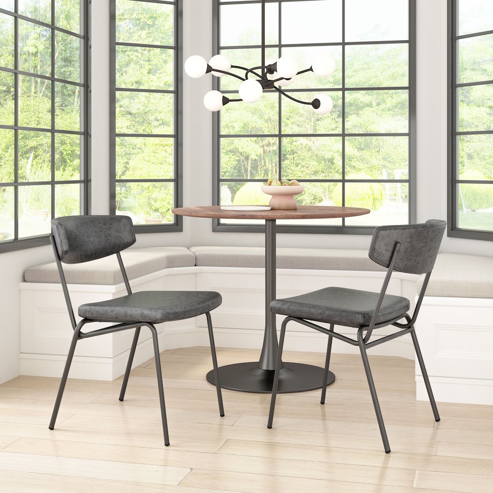 Charon Dining Chair (Set of 2) Vintage Black. Picture 8