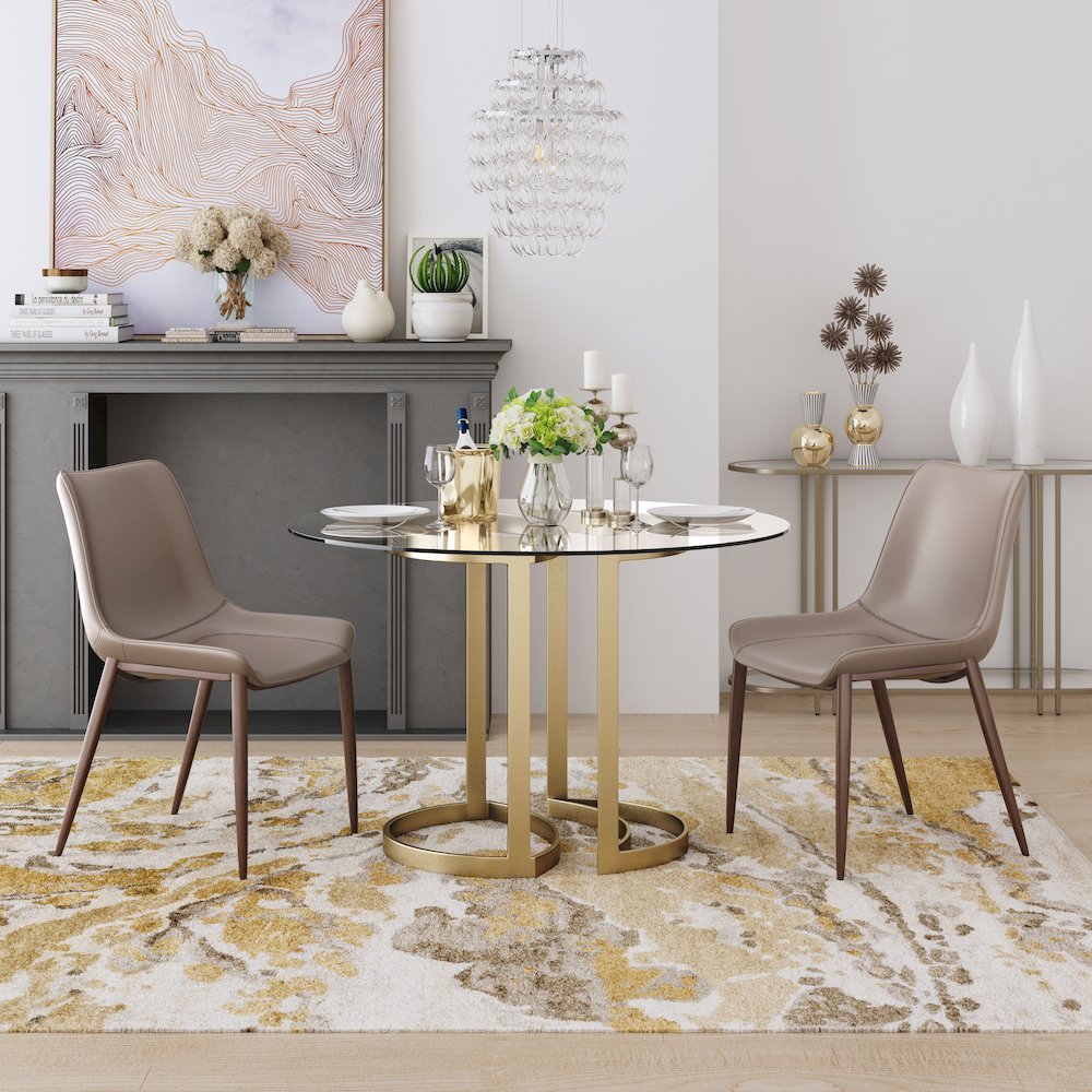 Magnus Dining Chair (Set of 2) Brown & Walnut. Picture 8
