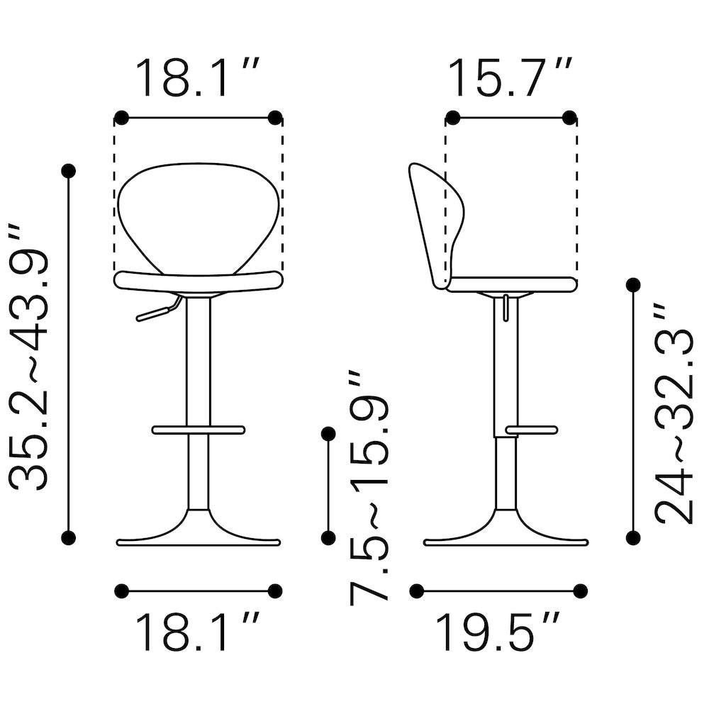 Salem Barstool Red. Picture 10