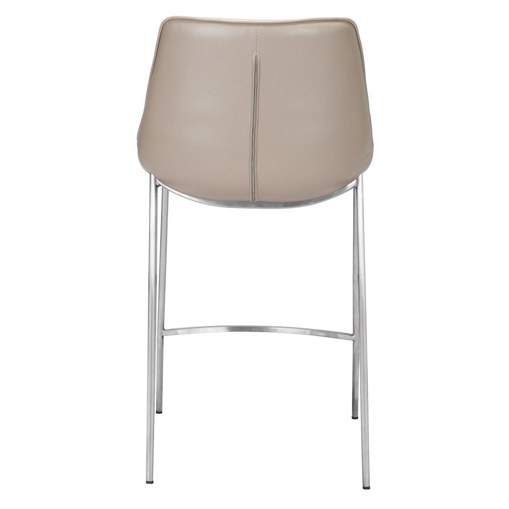 Magnus Counter Stool (Set of 2) Brown & Silver. Picture 4