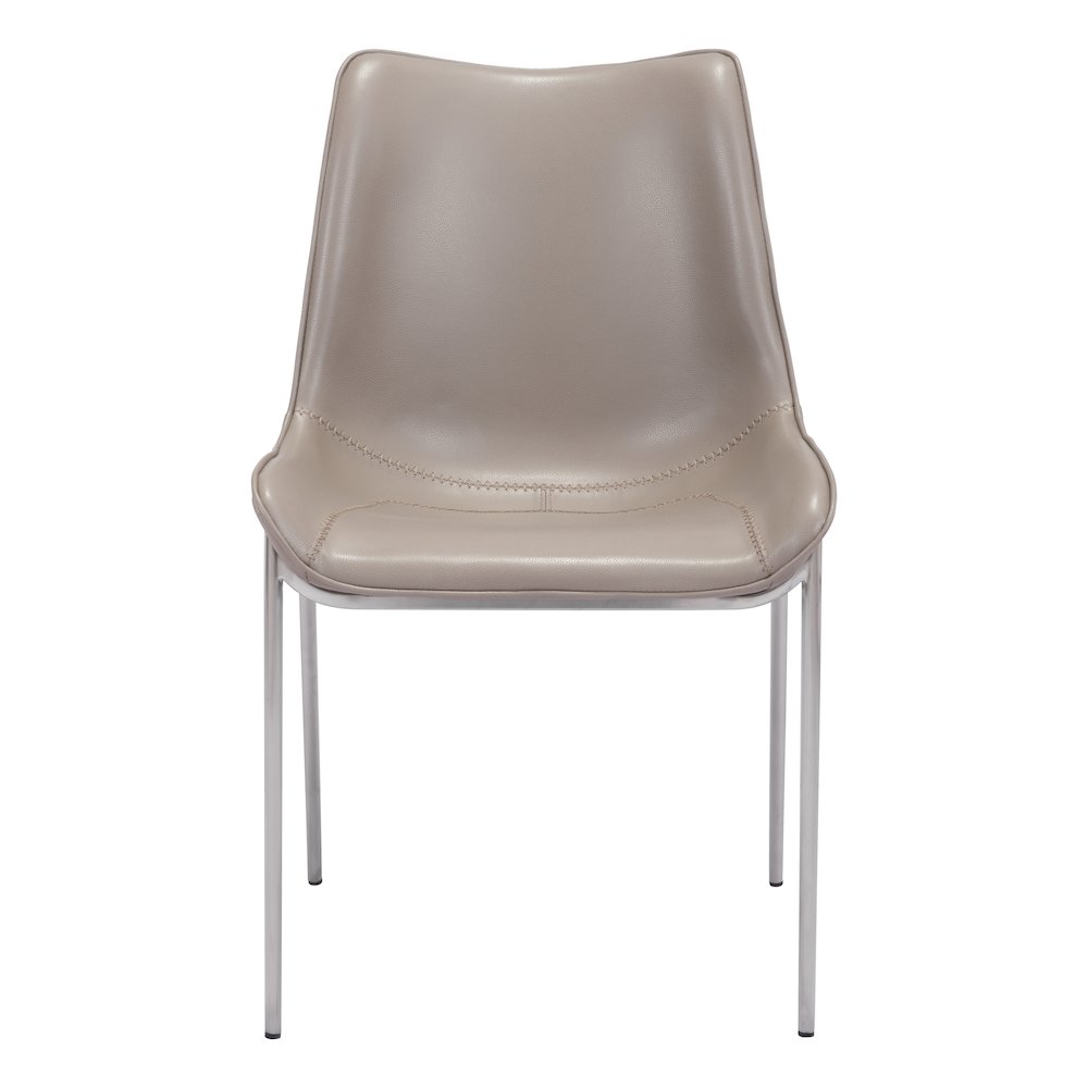 Magnus Dining Chair (Set of 2) Brown & Silver. Picture 3