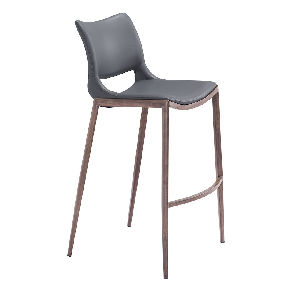 Ace Barstool (Set of 2) Dark Gray & Walnut. Picture 1