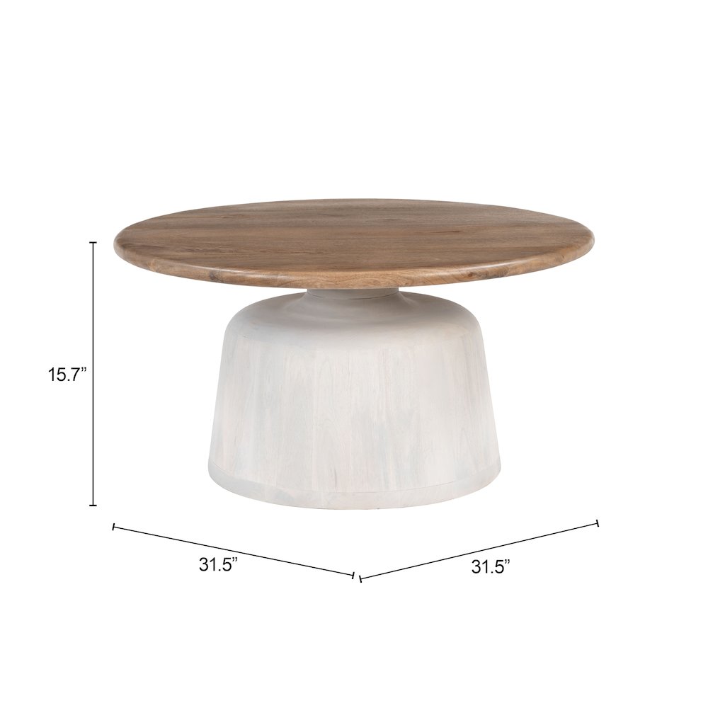Goblet Coffee Table Brown & White. Picture 8