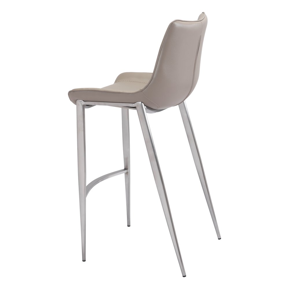 Magnus Barstool (Set of 2) Brown & Silver. Picture 5