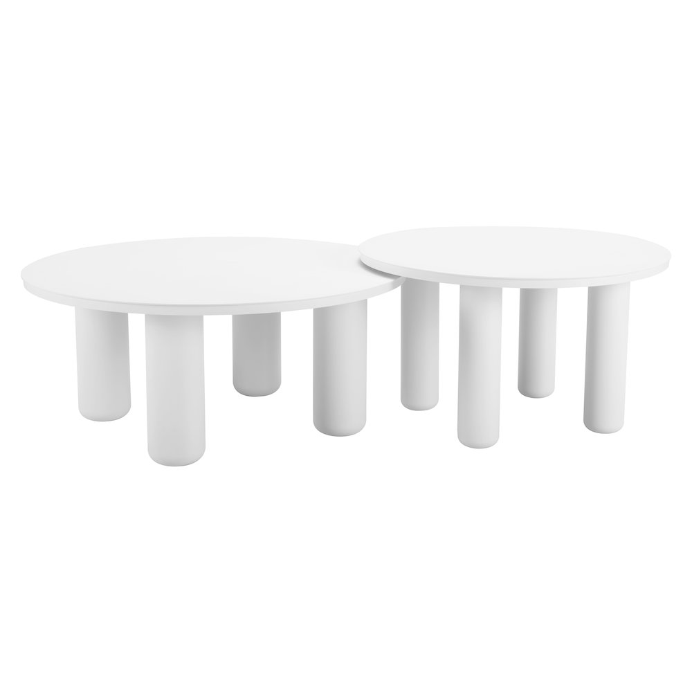 Ola Coffee Table Set (2-Piece) White. Picture 2