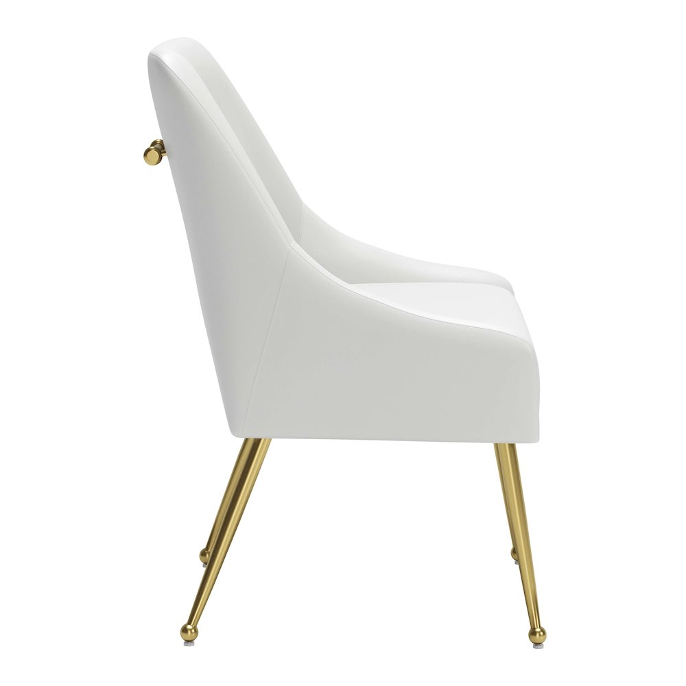 Maxine Dining Chair White & Gold. Picture 2