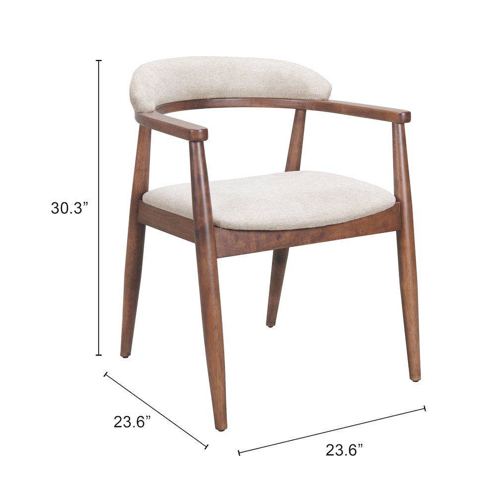 Goka Dining Chair Beige & Walnut. Picture 7