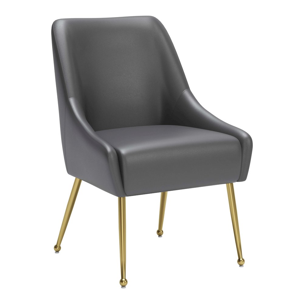 Maxine Dining Chair Gray & Gold. Picture 1