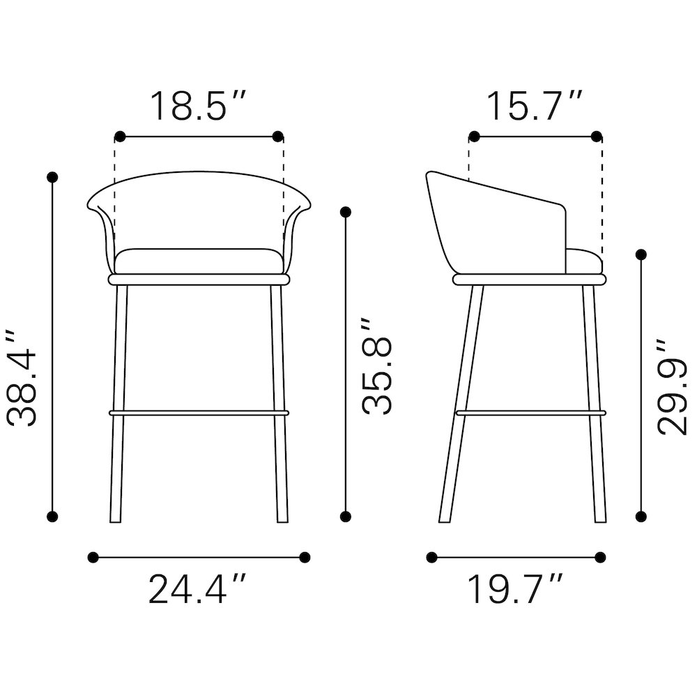 Garston Barstool Brown. Picture 12