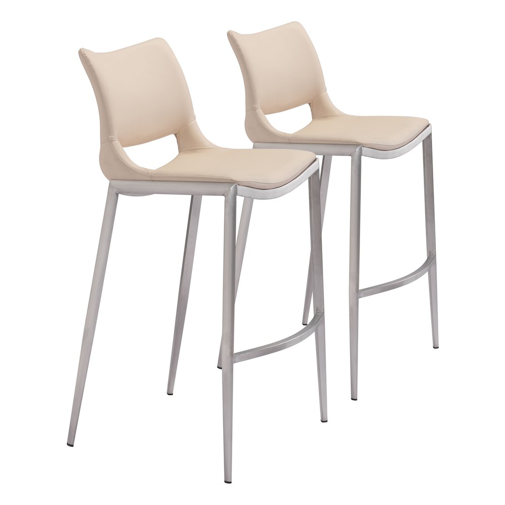 Ace Barstool (Set of 2) Light Pink & Silver. Picture 6