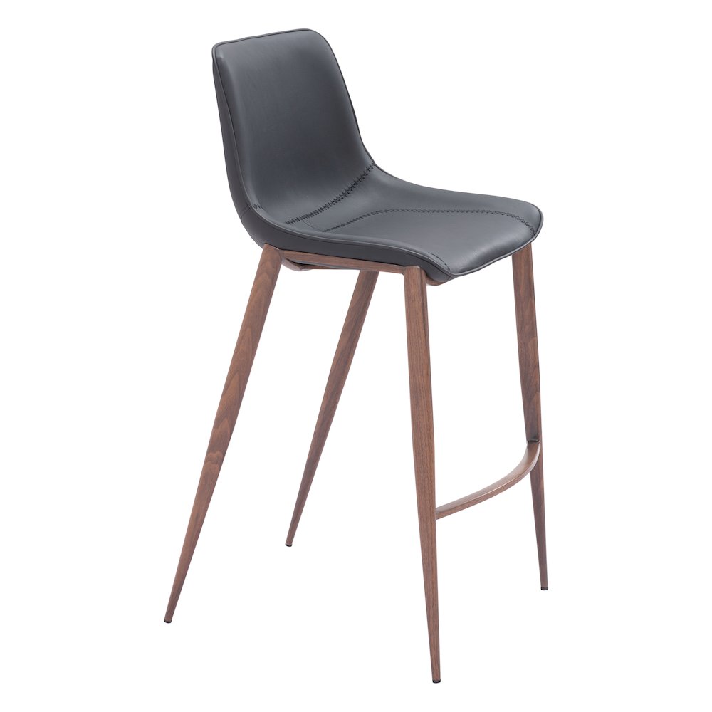 Magnus Barstool (Set of 2) Black & Walnut. Picture 1