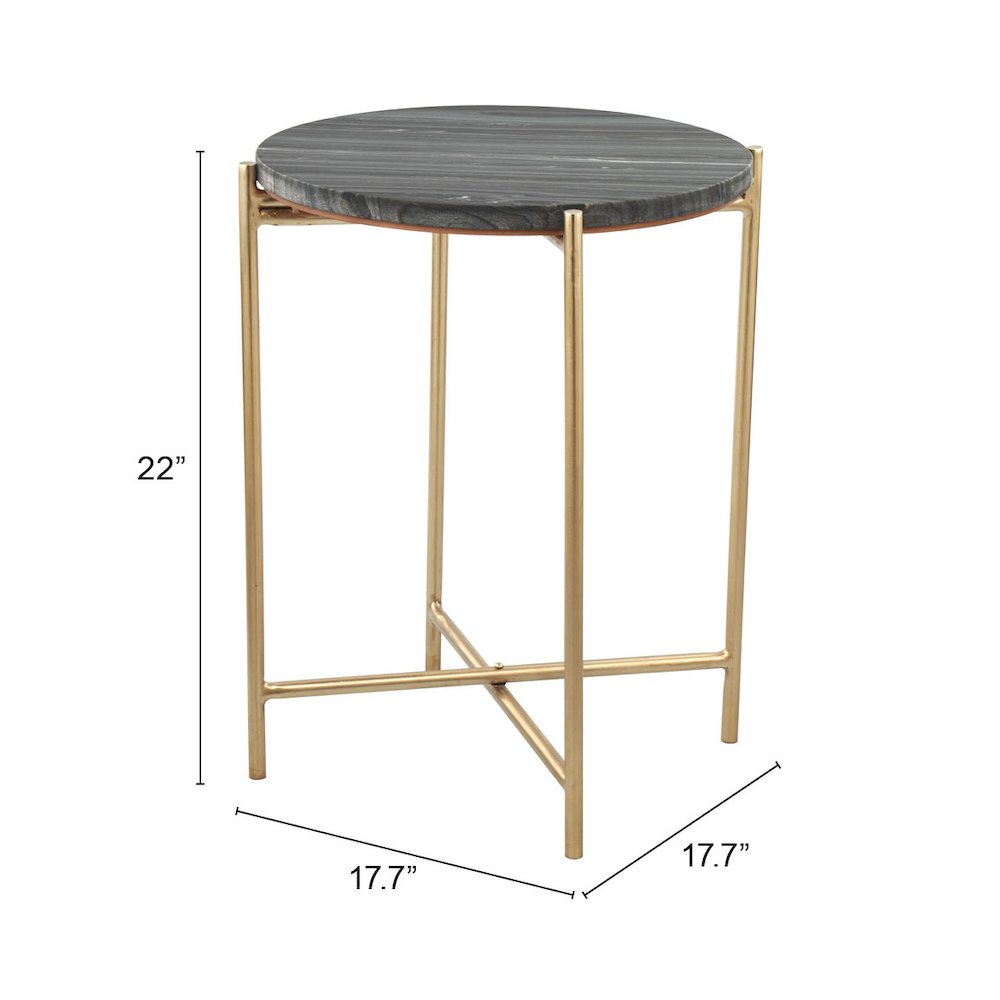 David Side Table Gray & Gold. Picture 10
