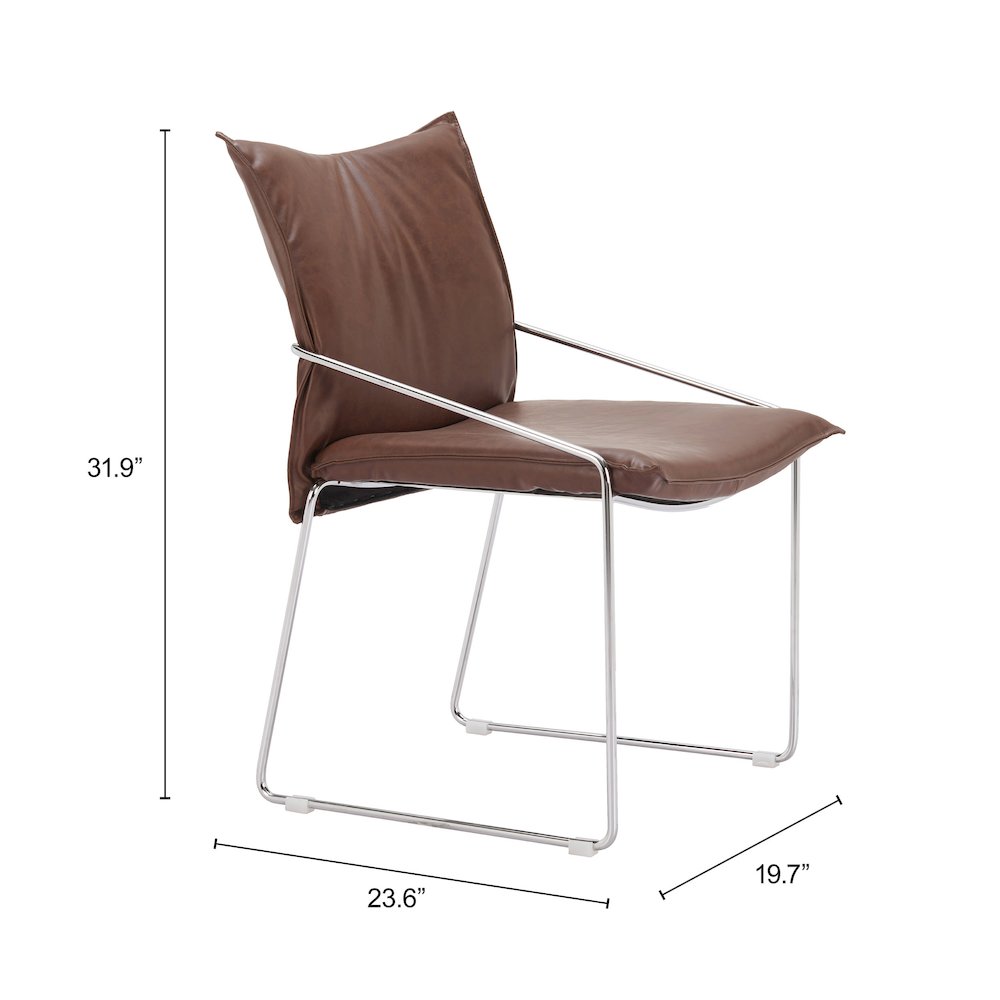 Pola Dining Chair (Set of 2) Brown. Picture 7