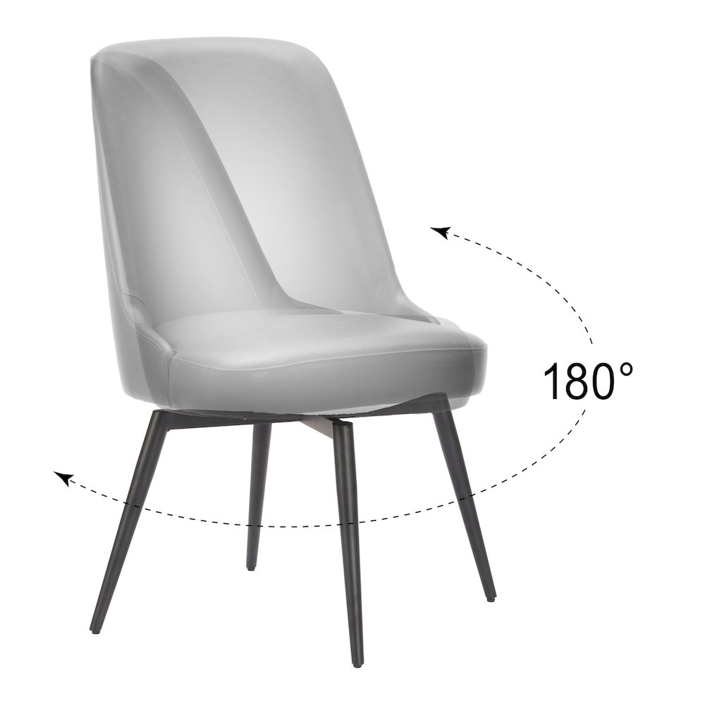 Keppel Swivel Dining Chair (Set of 2) Black. Picture 9