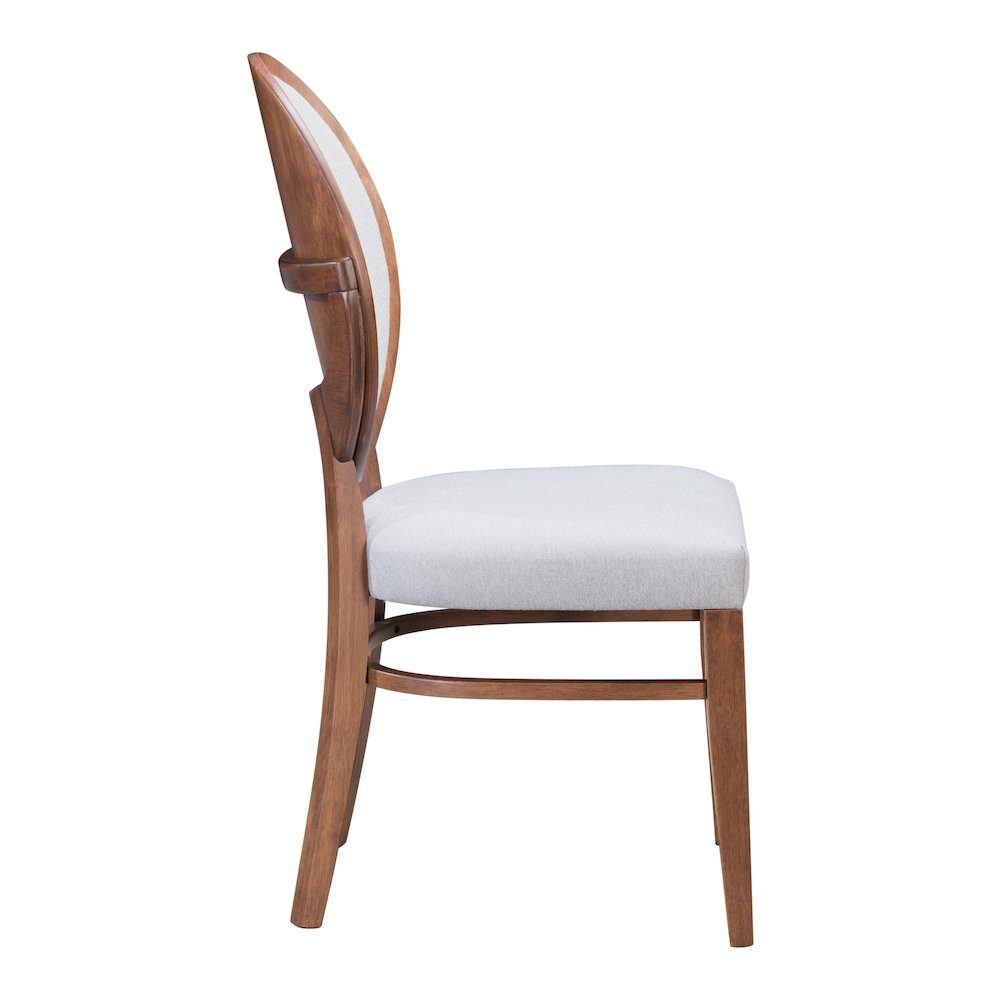 Regents Dining Chair (Set of 2) Walnut & Light Gray. Picture 2