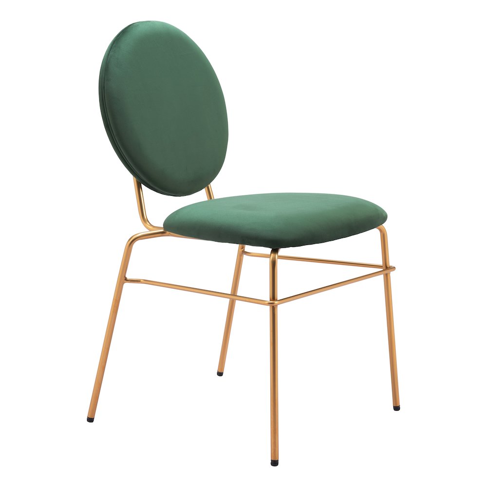 Odessa Dining Chair (Set of 2) Green & Gold. Picture 10