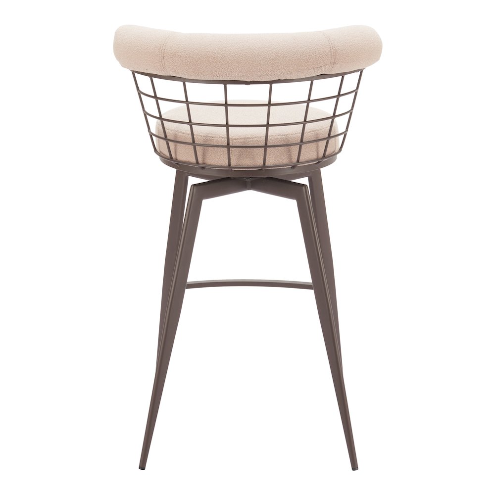 Saku Swivel Barstool Beige & Brown. Picture 7
