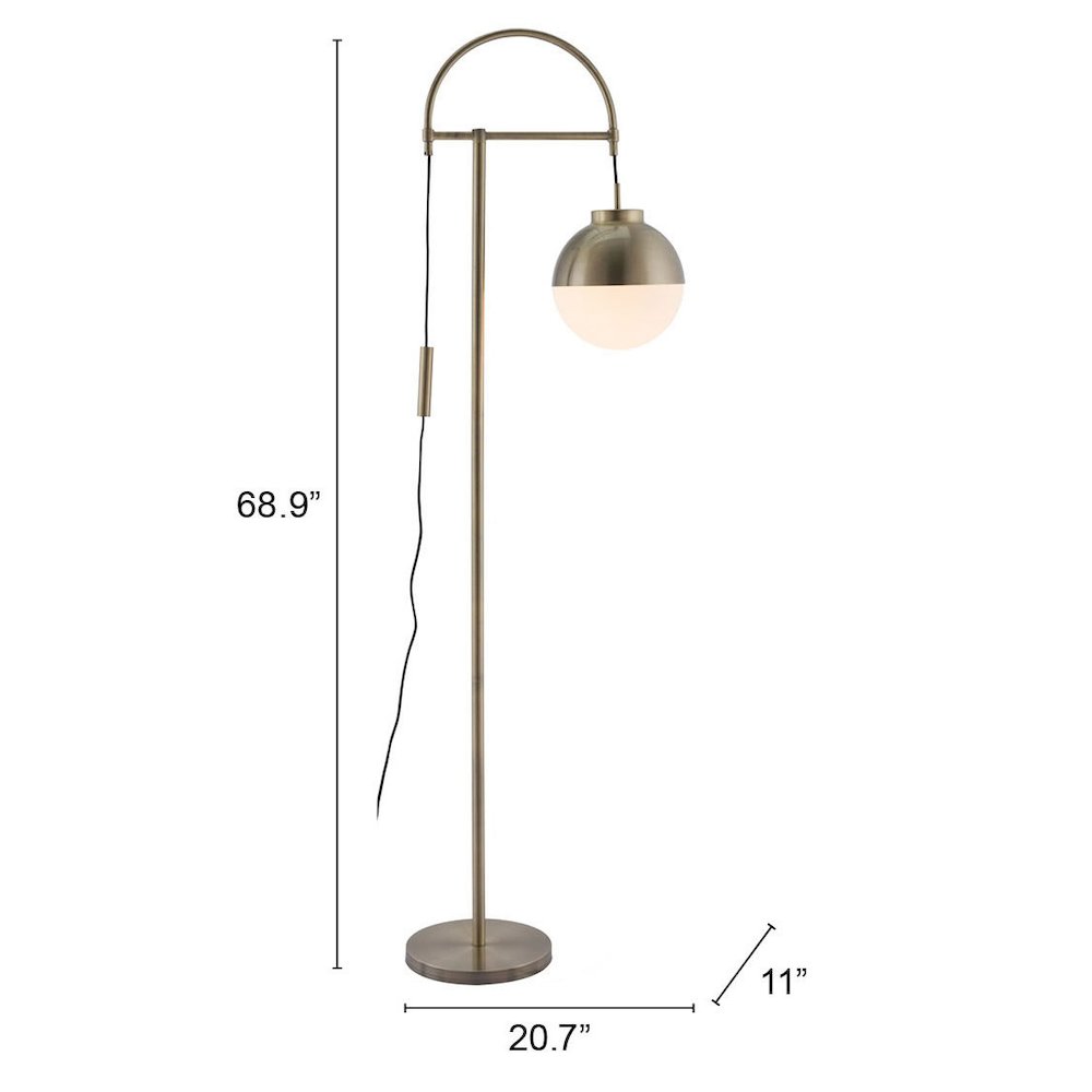 Waterloo Floor Lamp White & Bronze. Picture 7