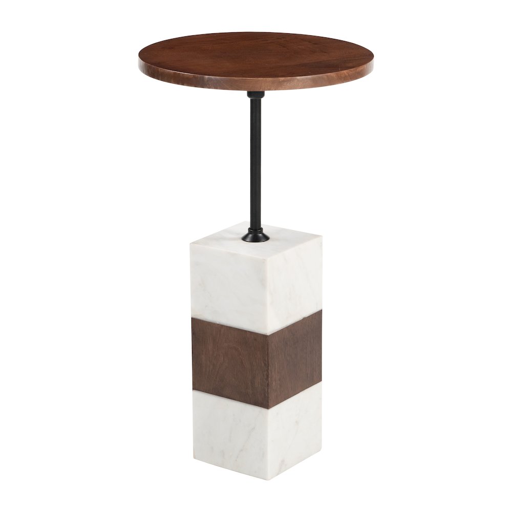 Stuk Side Table Brown & White. Picture 1