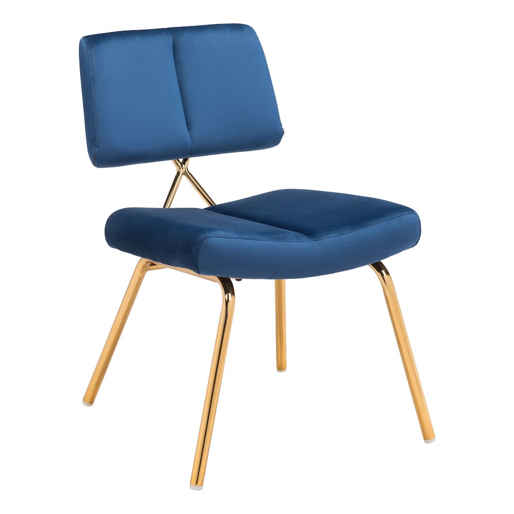Nicole Accent Chair (Set of 2) Blue & Gold. Picture 1