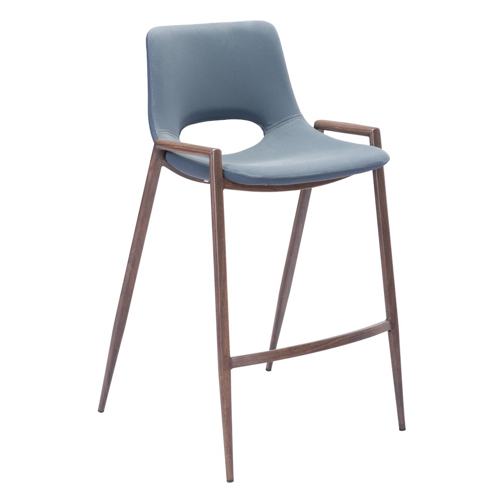 Desi Counter Stool (Set of 2) Azure Gray & Walnut. Picture 1