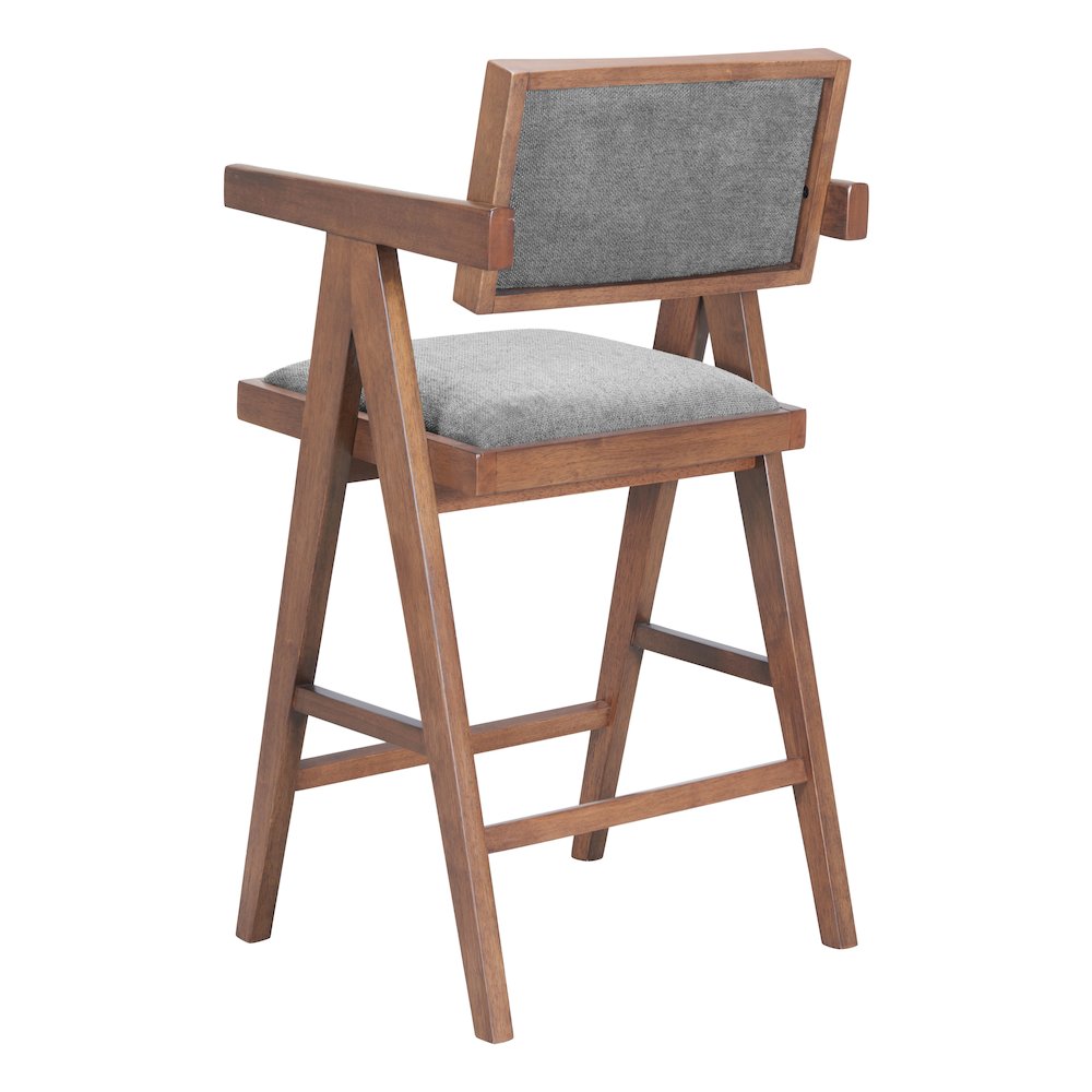 Delhi Counter Stool (Set of 2) Gray & Walnut. Picture 5