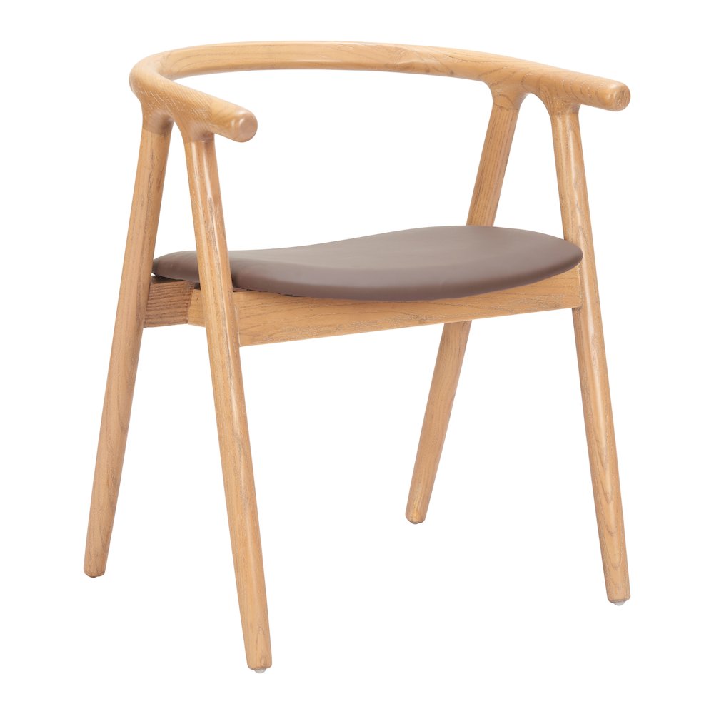 Peker Dining Chair (Set of 2) Brown & Natural. Picture 10
