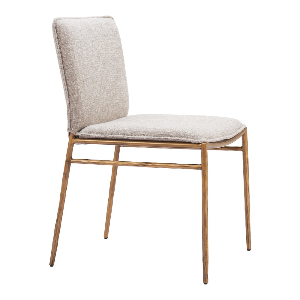 Nordvest Dining Chair Beige & Gold. Picture 6