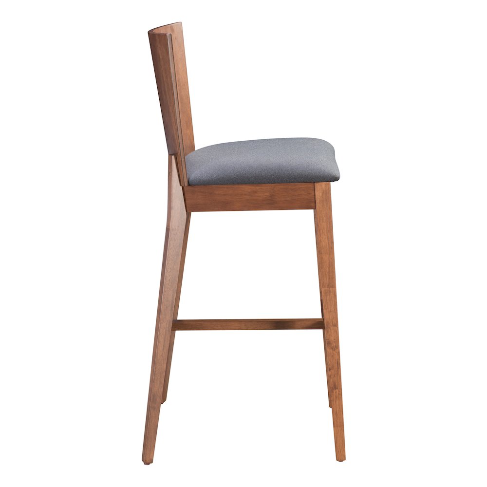 Ambrose Barstool (Set of 2) Walnut & Dark Gray. Picture 2