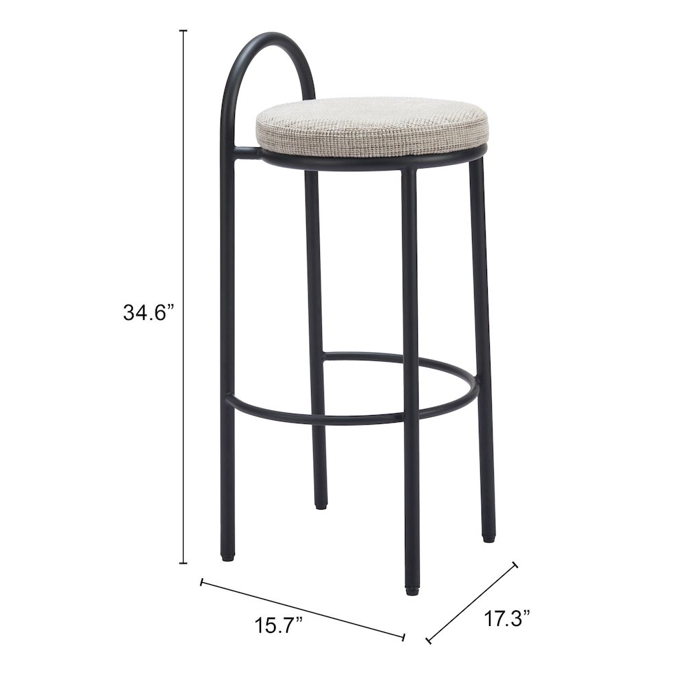 Sisal Barstool (Set of 2) Beige Tweed. Picture 7