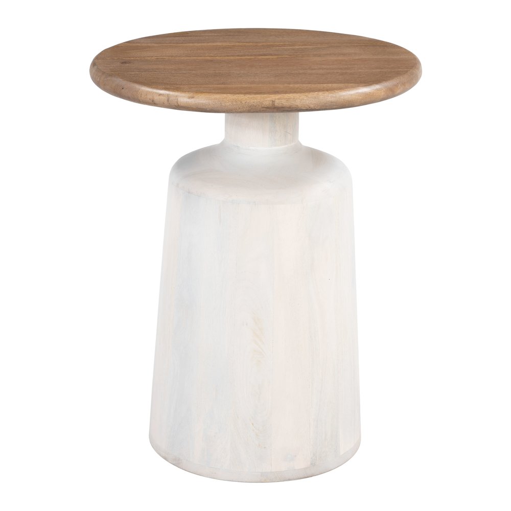 Goblet Side Table Brown & White. Picture 1