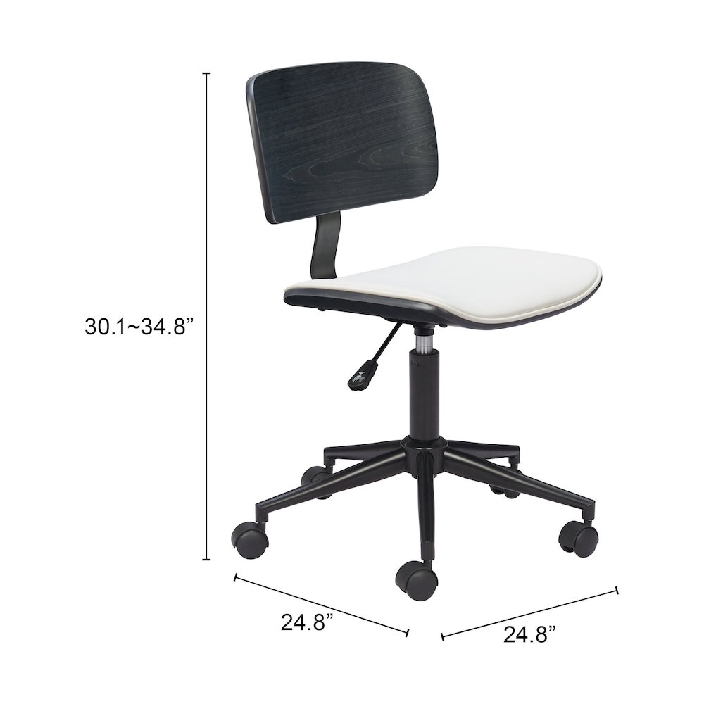Duravel Office Chair White & Black. Picture 7