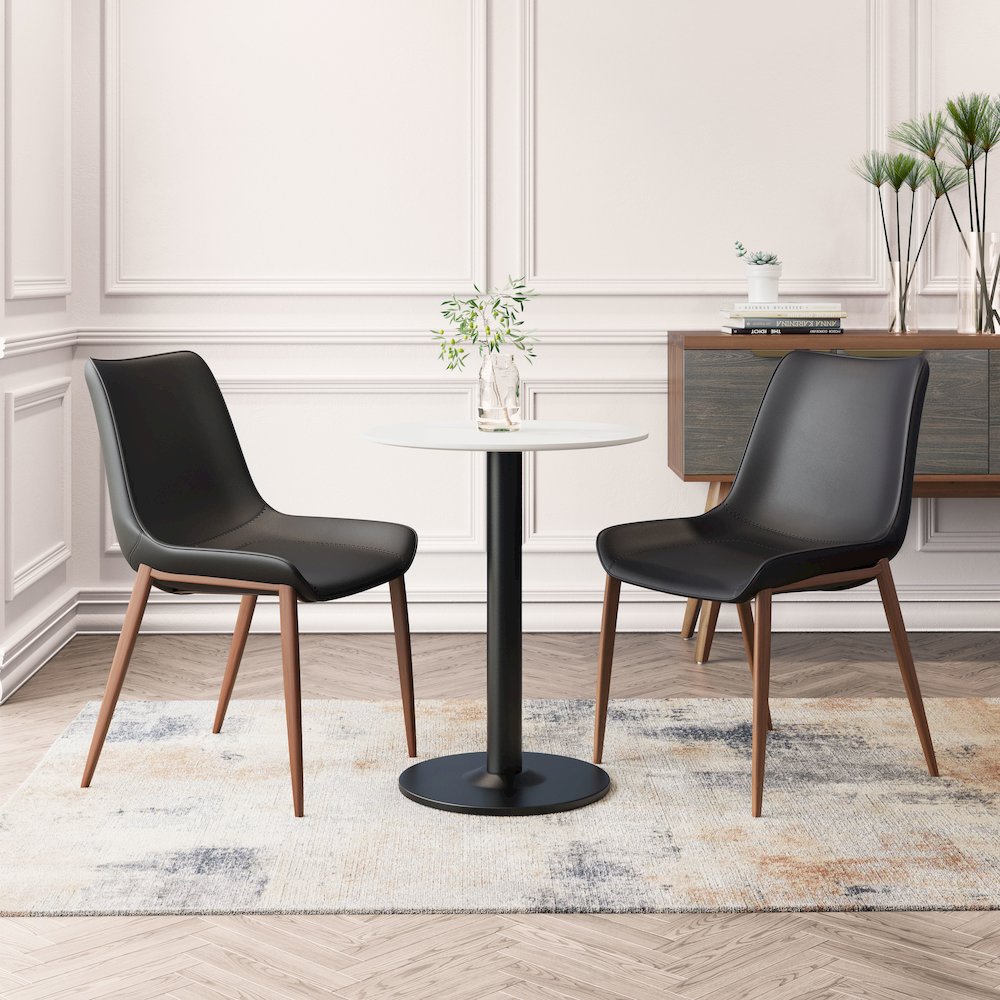 Magnus Dining Chair (Set of 2) Black & Walnut. Picture 10