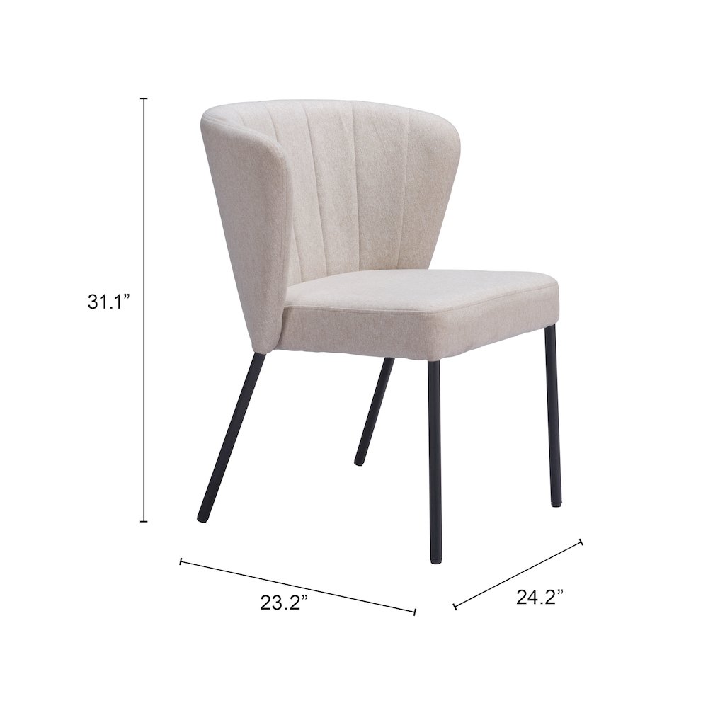 Aimee Dining Chair (Set of 2) Beige. Picture 7