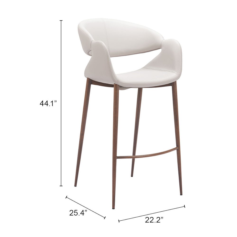 Limay Barstool Beige & Walnut. Picture 7