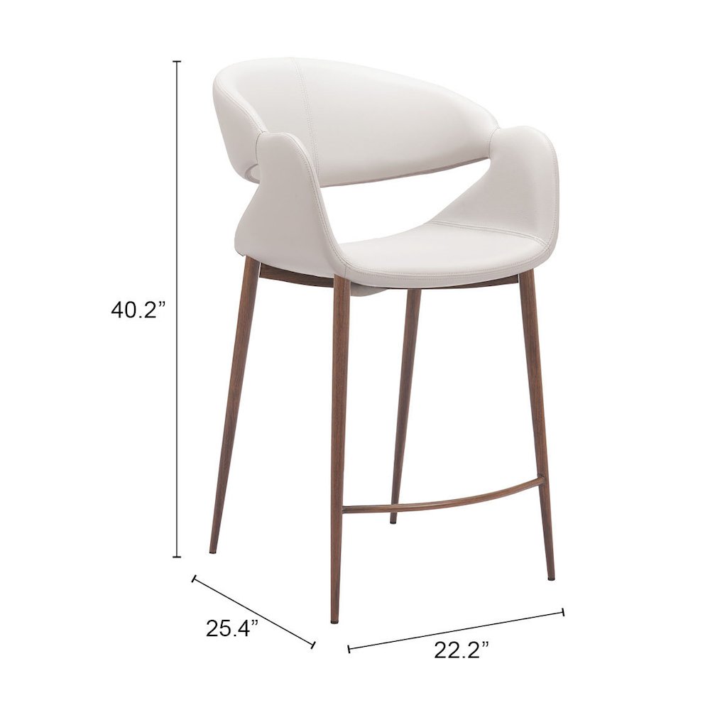 Limay Counter Stool Beige & Walnut. Picture 7