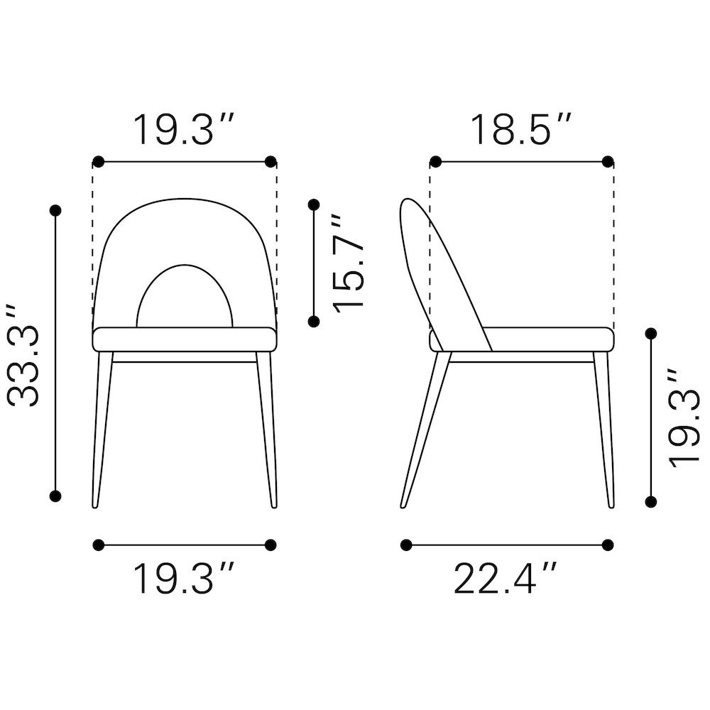Menlo Dining Chair (Set of 2) Black. Picture 12