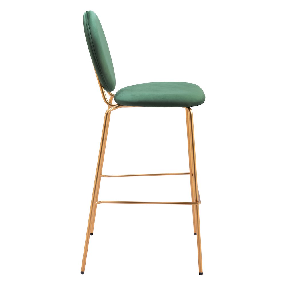 Odessa Barstool (Set of 2) Green & Gold. Picture 2