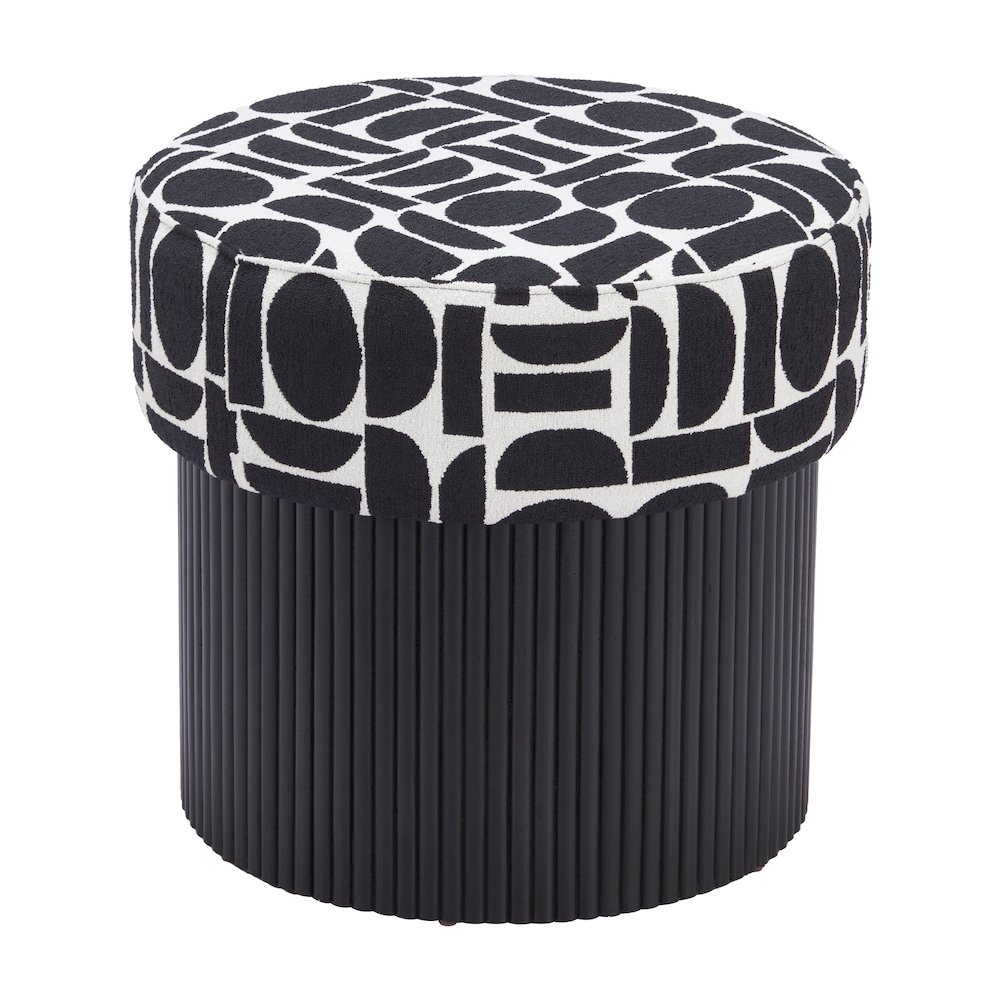 Boto Storage Ottoman Black & White. Picture 3