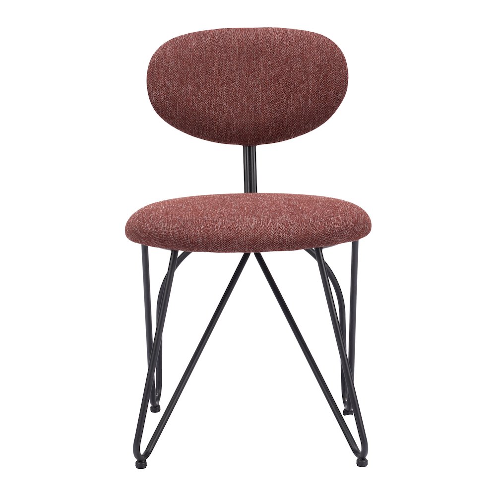 Novi Dining Chair (Set of 2) Maroon Brown. Picture 3