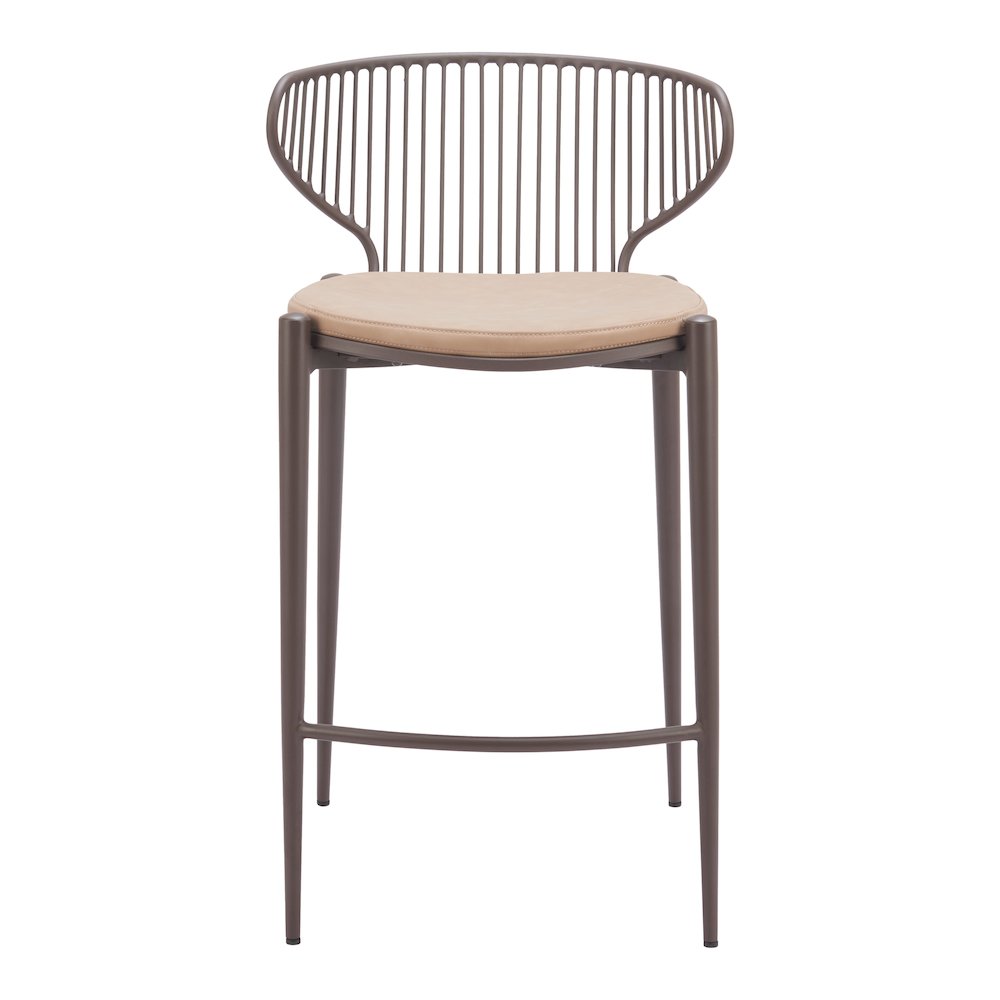 Silues Counter Stool (Set of 2) Taupe & Brown. Picture 4
