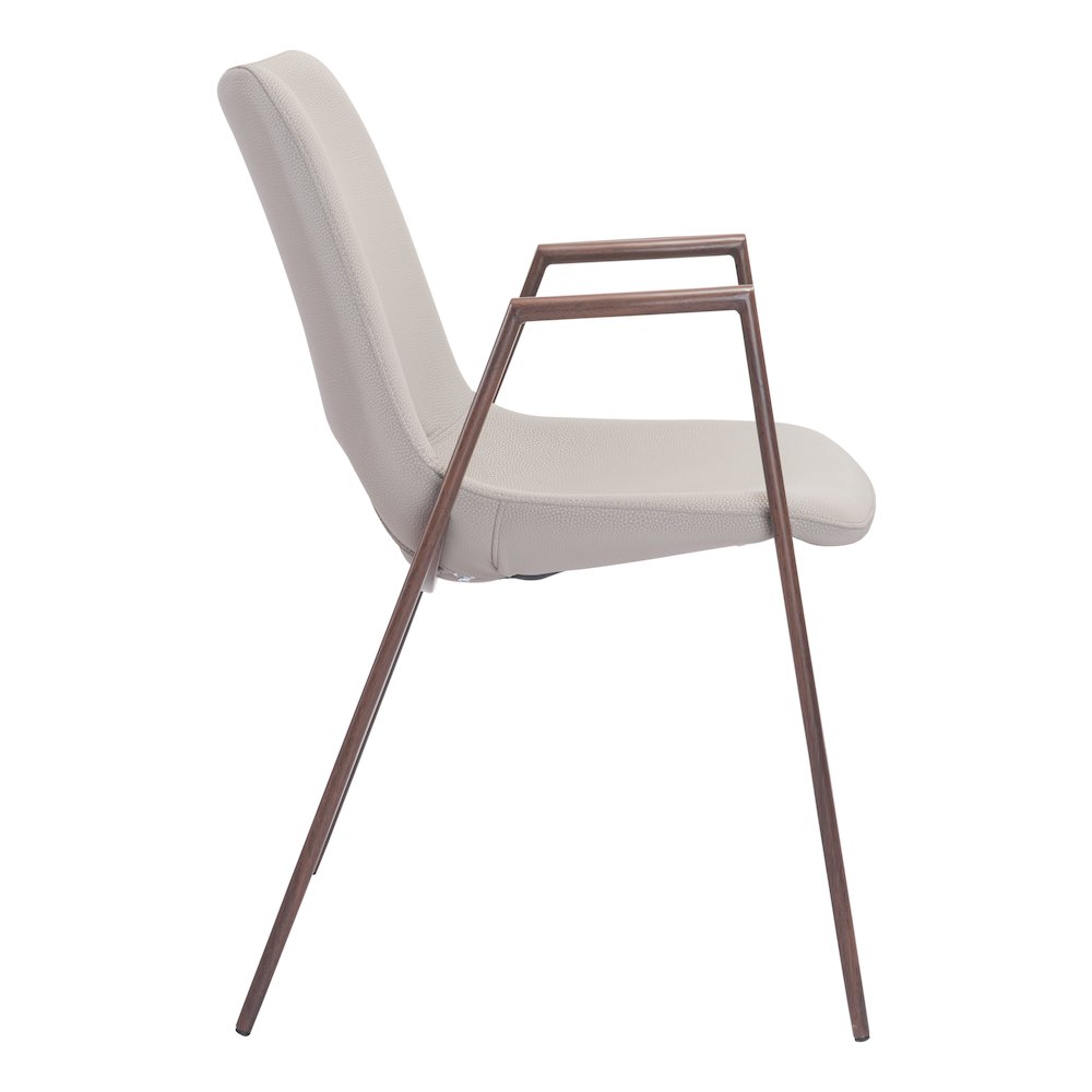 Desi Dining Chair (Set of 2) Beige & Walnut. Picture 2