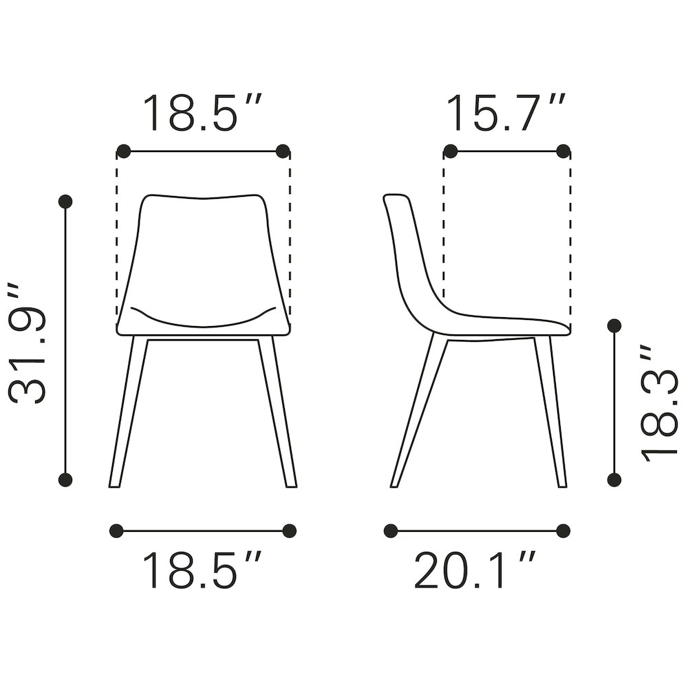 Daniel Dining Chair (Set of 2) Gray. Picture 12