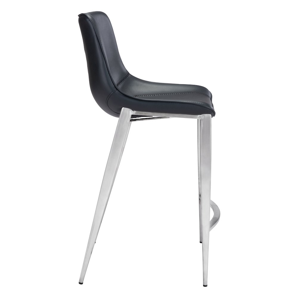 Magnus Counter Stool (Set of 2) Black & Silver. Picture 2