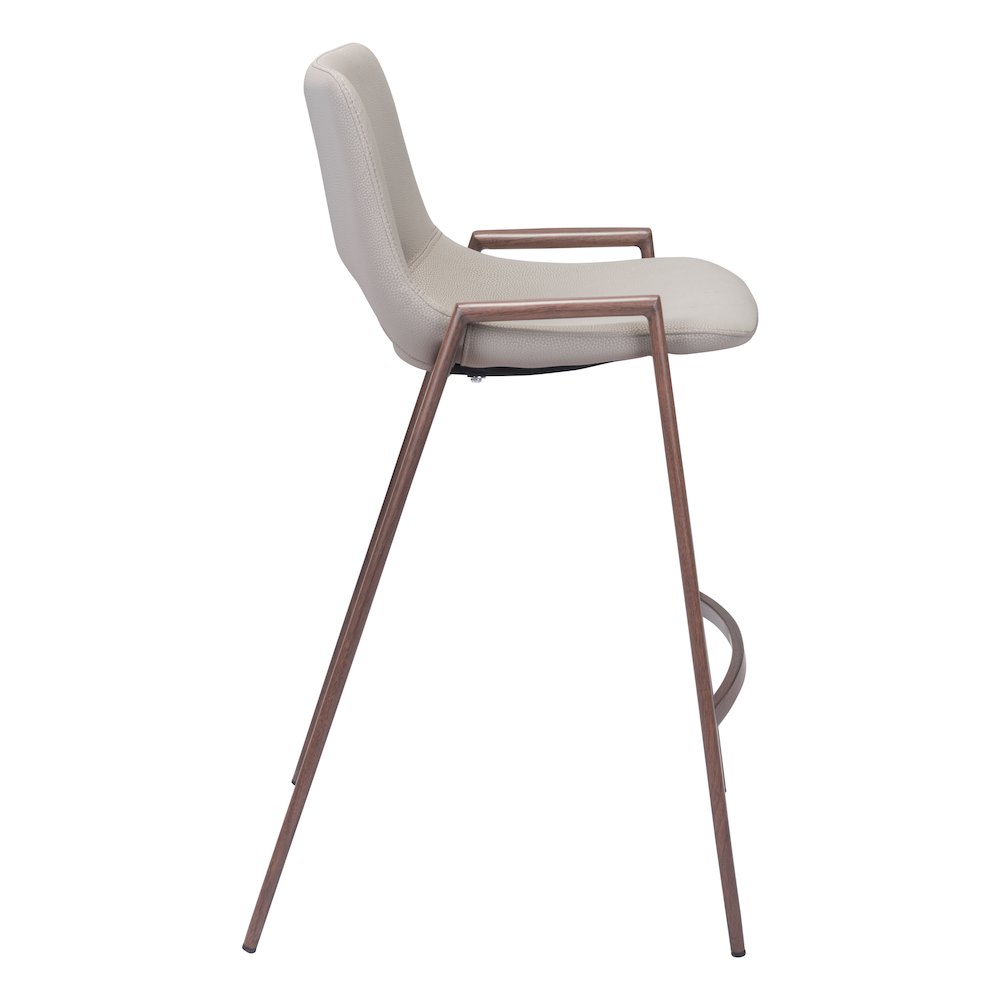 Desi Counter Stool (Set of 2) Beige & Walnut. Picture 6
