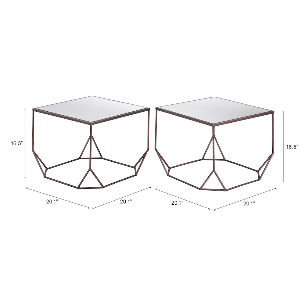 Arzon Coffee Table Set (2-Piece) Bronze. Picture 7